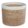 Atmosphera Set of 3 Natural and White Seagrass Baskets H