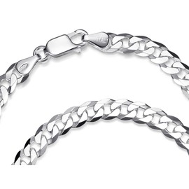 Chunky Curb chain bracelet – 6 mm 925 sterling silver, 16 – 25 cm Long