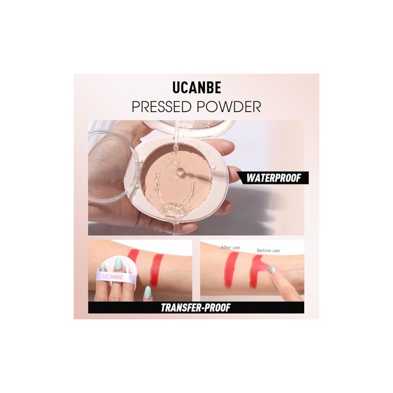 UCANBE Polvos Compactos Y Base De Maquillaje 2 En 1,