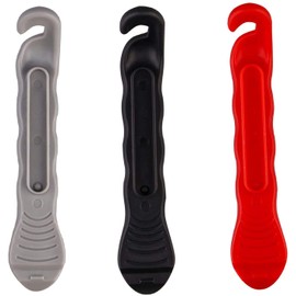 rayinblue 3pcs Bicycle Bike Tyre Lever, Premium Hardened Plastic Lever to Repair Bicycle Tube, Bicycle Bike Tire Changer Wheel Lever Remover Repair Pry Tool Kit Set for Road Bike Mountain Bike, Black Red Gray