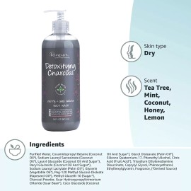 Renpure Gel Ducha Orgánico Hombres Mujeres Carbón Desintoxicante Exf