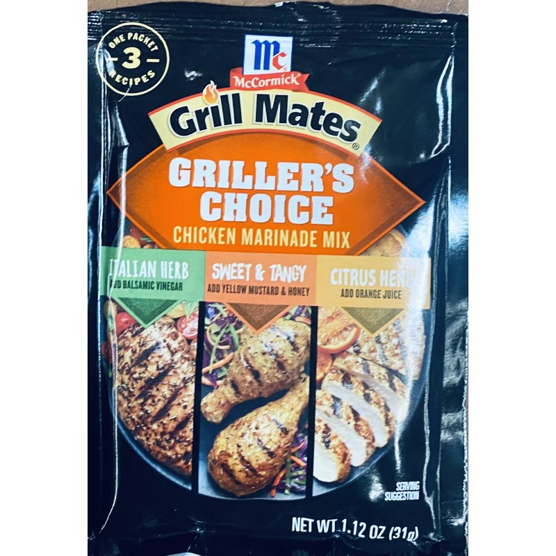 McCormick Grill Mates GRILLERS CHOICE CHICKEN Marinade Mix 1.12 oz