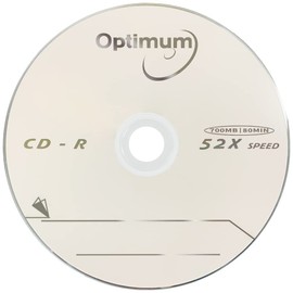 OPTIMUM CD-R Blank Discs 700MB 80 Minutes 52X Recordable Disc for Data and Music - 100 Blank CDs CDR Discs (no Container) FFP