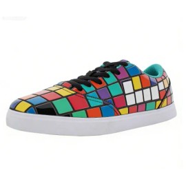 2027 NEW KJ Girls Casual Canvas Sneakers, Black White Cabana ColorColor: Yellow, US Size: 43