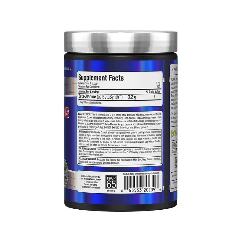 Beta Alanina 400 Gramos 125 Serv Allmax Nutrition Es
