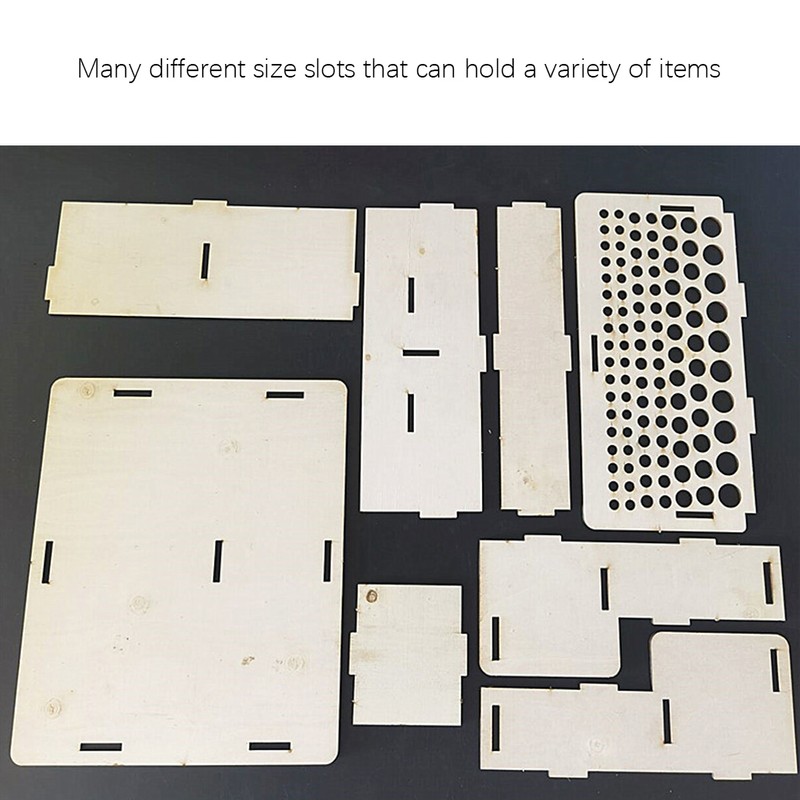 Wooden Leather Craft Tool Holder Leather Tool Organizer Wooden Box