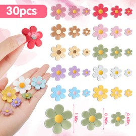 PAFUWEI Cute Flower Fridge Magnets,30 Pcs Mini Daisy Refrigerator Magnets 10 Colors Cute Fridge Decorative Magnets for Kitchen, Locker, Whiteboards, Office, Bulletin Board