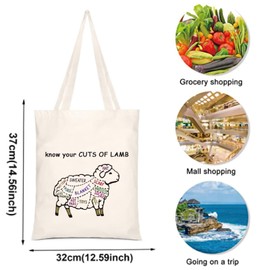 Knitting Cuts of Lamb Knitting Tote Bag Knitter Tote Bag Gift for Knitter Knitting Lover Gifts Sheep Lamb Lover Gift (Lamb Tote Bag CA)