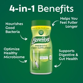 Benefiber Daily Prebiotic Fiber Supplement Powder for Digestive Health, Daily Fiber Powder, Unflavored - 62 Servings (8.7 Ounces)