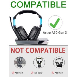 A50 Gen 3 Mod Kit - defean Replacement Earpads and Headband Compatible with Astro A50 Gen 3 Headset,Ear Cushions, Upgrade High-Density Noise Cancelling Foam, Added Thickness (Black Velour)