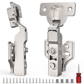 Cosycove 4 Pack Frameless Partial Overlay Soft Close Cabinet Hinges Clip on, 3D Adjustable European Cabinet Door Hinge, Self Close Hinge for Kitchen Cabinets, 45~110° Open Angle