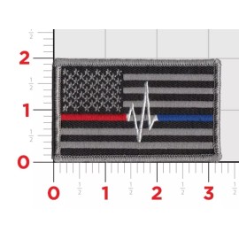 Small Thin Red Line Thin White Line Thin Blue Line Fire Police EMS Flag Patch