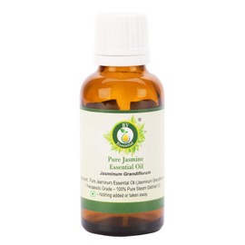 R V Essential Pure Jasmine Essential Oil 30 ml (1.01 ounces) - Jasminum Grandiflorum (100% Pure and Natural Steam Distillated) Pure Jasmine Essential Oil