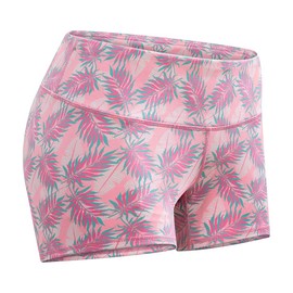 Tough Mode - Pantalones cortos de compresión para mujer, 3 pulgadas, para entrenamiento atlético, voleibol, correr, WOD, Rosa (Pink Leaf), X-Small