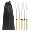 GZSYWZ BBQ Forks 5 Pcs U Shaped Wooden Handle Stainless