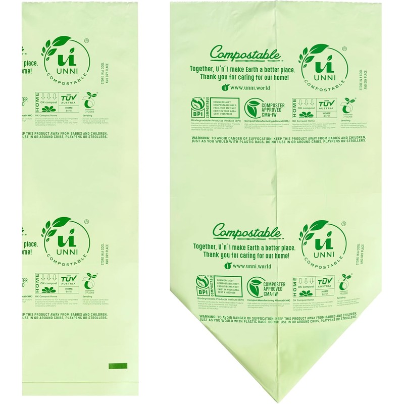 Eco-Friendly Compostable Trash Bags for Food Waste – 2.6 Gallon,