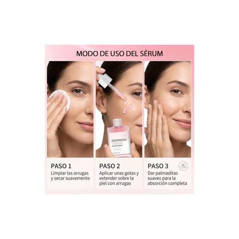 3PCS Serum Coreano Original,Pink Peptide Serum con PDRN,niacinamida y péptidos,Cuidado