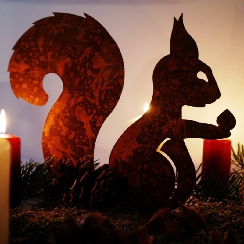 ALEMIN Sitting Squirrel Rust Decoration, Garden Decoration, Rust, Squirrel Tree