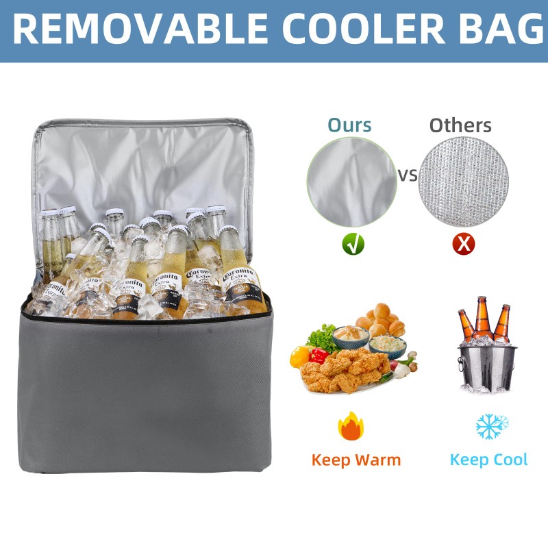 VEHITO Universal Gray Waterproof Car Trunk Storage Organizer &3compartments