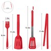 Kitchen Tongs Silicone Set of 5,Stainless Steel Barbecue Cooking Tongs,Red