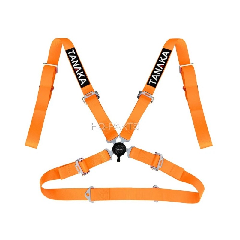 TANAKA UNIVERSAL ORANGE 4 POINT CAMLOCK RACING SEAT BELTS HARNESSES