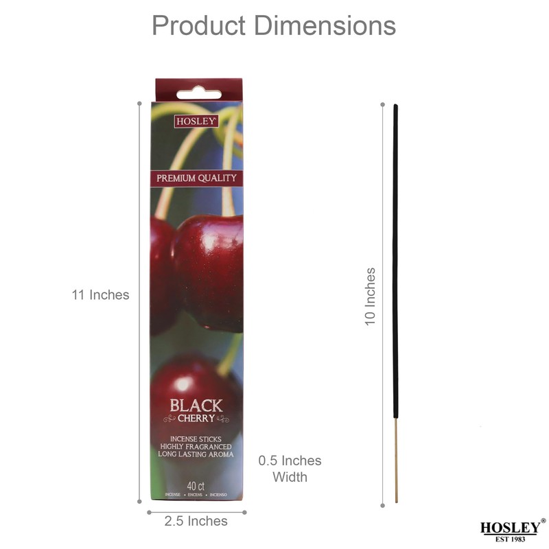 Hosley Black Cherry Fragrance Incense Sticks Essential Oils Infusion for
