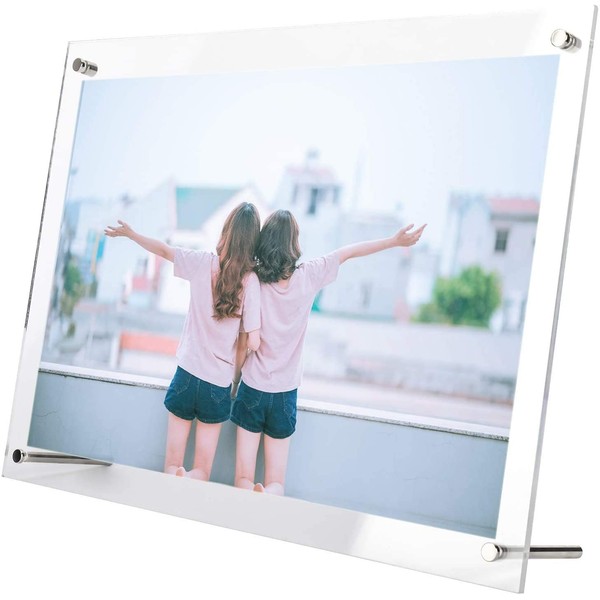 Takelablaze Acrylic Photo Frame, Large Size, Stand Type, Transparent Picture Frame, Tabletop Display Picture, Poster, Paintings, Award Certificates (L 3.5 x 5.0 inches (89 x 127 mm))