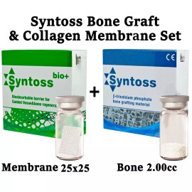 Unbranded Dental Fixture Syn toss B0ne Grft 2.00cc & Collagen Res0rbabl Membrane 25x25mm