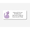 60ct - Cat Return Address Labels/Stickers (#566-WH)