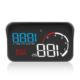 Car HUD Display, Riloer Car Head Up Display Projector Digital Speedometer with 5.5 Inch Blue HD Screen Yellow