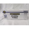 Sunset Medium Weight Disposable Plastic Forks Bulk White Plastic Silverware