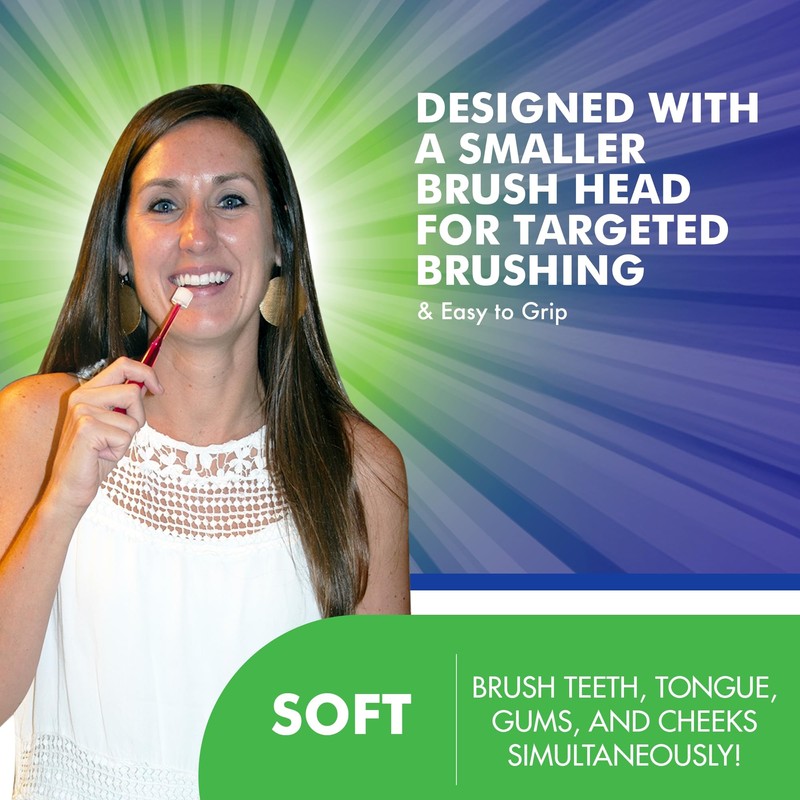 Brilliant Oral Care Adult Toothbrush with Soft Bristles, Round Head,