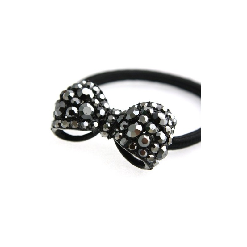 VINGTAINE H-442-bk-hgom Bijou Plump Ribbon Hair Rubber Hair Accessory