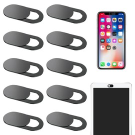 Pack of 10 Webcam Covers, Camera Covers, Webcam Cover, Slider for Data Protection, Compatible with Laptop, Tablet, Smartphone, Easy to Use, Robust and Safe Protection for Your Privacy (Black)