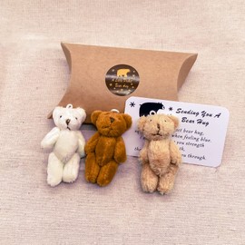 Siluyado A Little Pocket Bear Hug - Sending You a Bear Hug, Pocket Hug Love Token, Give Bear Hugs to Whoever Needs One, Cute Fun Animal Pocket Hug, Gifts for Graduation Birthday Wedding (3pcs)