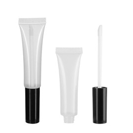 COSIDEA 50pcs Empty Black 15ml Lip Gloss Tubes with Wand 14.2g Soft Lip Gloss Container Chapstick Container Empty Tube
