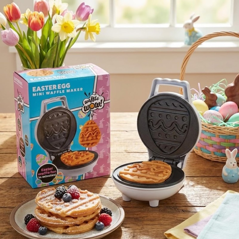 Mini Easter Egg Waffle Maker- Make Double Sided Waffles or
