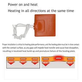 Harissess 5PCS Electric Silicone Rubber Heating Pad,12V 7W Flexible Heating Baking Mats Electric Blanket Flexible Mat Constant Temperature 200℃ Max (40x40mm）