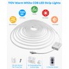 Aclorol 65.6FT COB LED Strip Lights Warm White AC 100V-120V