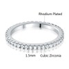 MDFUN 14K White Gold Plated Cubic Zirconia Eternity Ring for