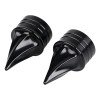 Unbranded Black Twisted Front Axle Cap Nut Covers For Harley
