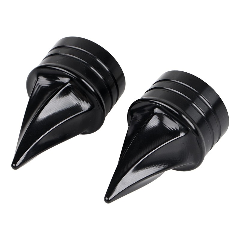 Unbranded Black Twisted Front Axle Cap Nut Covers For Harley