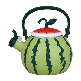 Whistling Tea Kettle for Stove Top Enamel on Steel Teakettle, Supreme Housewares Watermelon Design Teapot Water Kettle Cute Kitchen Accessories Teteras (1.6 Quart, Watermelon Ver 1)