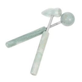 Baluue 2pcs Jade Massage Roller Set Professional Muscle Massager for Deep Tissue Relaxation Handheld Facial and Muscle Massaging Tools Suitable for Home Spa and Beauty Treatments