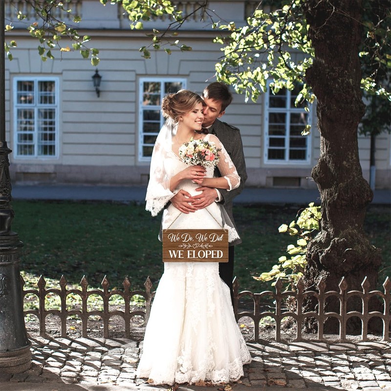 We Eloped Rustic Wall Hanging Wedding Decor Accessories Stuff for