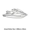 Medium 210mm 'Jet Ski' Clear Static Window Cling Sticker/Decal (Black)