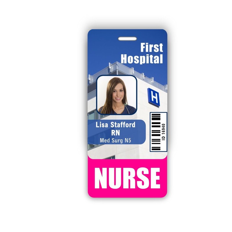 Nurse Badge Buddy Vertical w/Height & Weight Conversion Charts (Pink)