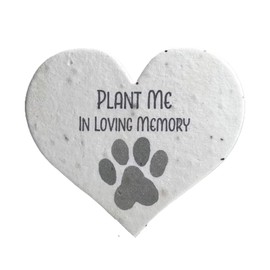 Of The Earth Handmade Paper - Wildflower Seed Paper Large Heart - Pet Memorial Message - 2.5" x 2.85" - Choose Your Amount - w/Planting Instructions (100)