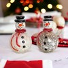 Gift Essentials Blown Glass Snowmen Salt and Pepper Shakers -
