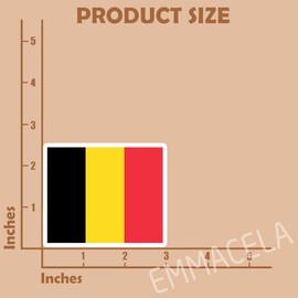 (3PCS) Belgium Flag Stickers, Countries Flag Stickers - Waterproof Vinyl Decals for Laptops, Tumblers, Water Bottles, Books, Scrapbooks, Size 3 x 2.5